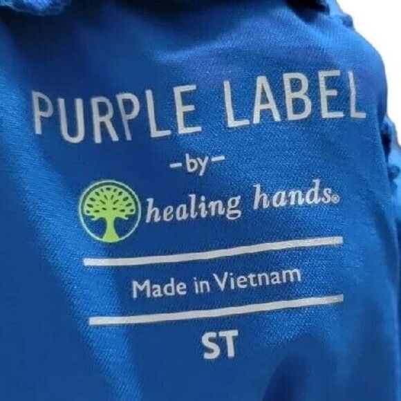 Purple Label Healing Hands Womens Pants Size Small Tall Tanya Blue - Picture 3 of 3